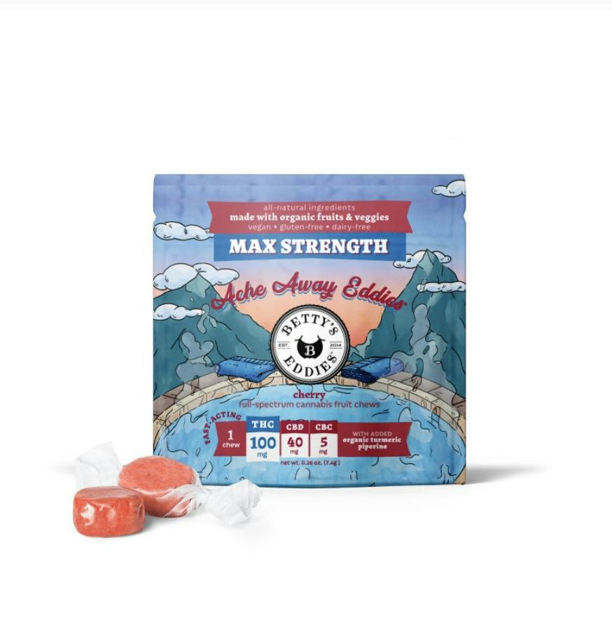 BETTY'S EDDIES ACHE AWAY CHERRY 1PK FRUIT CHEW 100MG