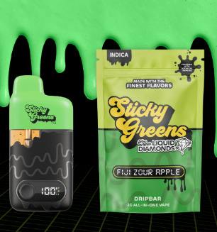 STICKY GREENS FIJI ZOUR APPLE DRIPBAR LIQUID DIAMONDS DISPOSABLE 2G