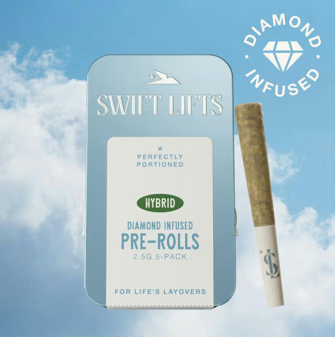 VERANO SWIFT LIFTS SPACE MINTS 5PK DIAMOND INFUSED PRE-ROLLS 2.5G