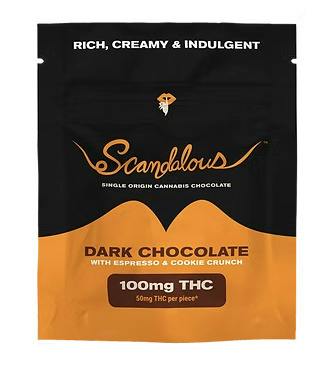 SCANDALOUS ESPRESSO & COOKIE CRUNCH 1PK DARK CHOCOLATE 100MG