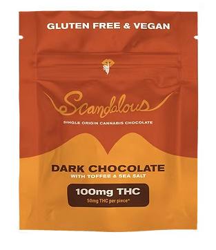 SCANDALOUS TOFFEE & SEA SALT 1PK DARK CHOCOLATE 100MG