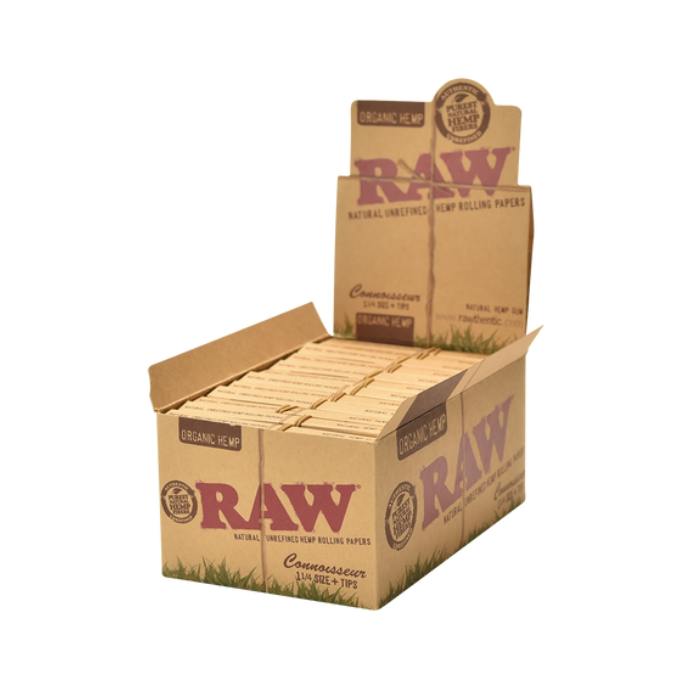 Raw Organic Hemp Connoisseur 1 1/4 Rolling Papers and Tips
