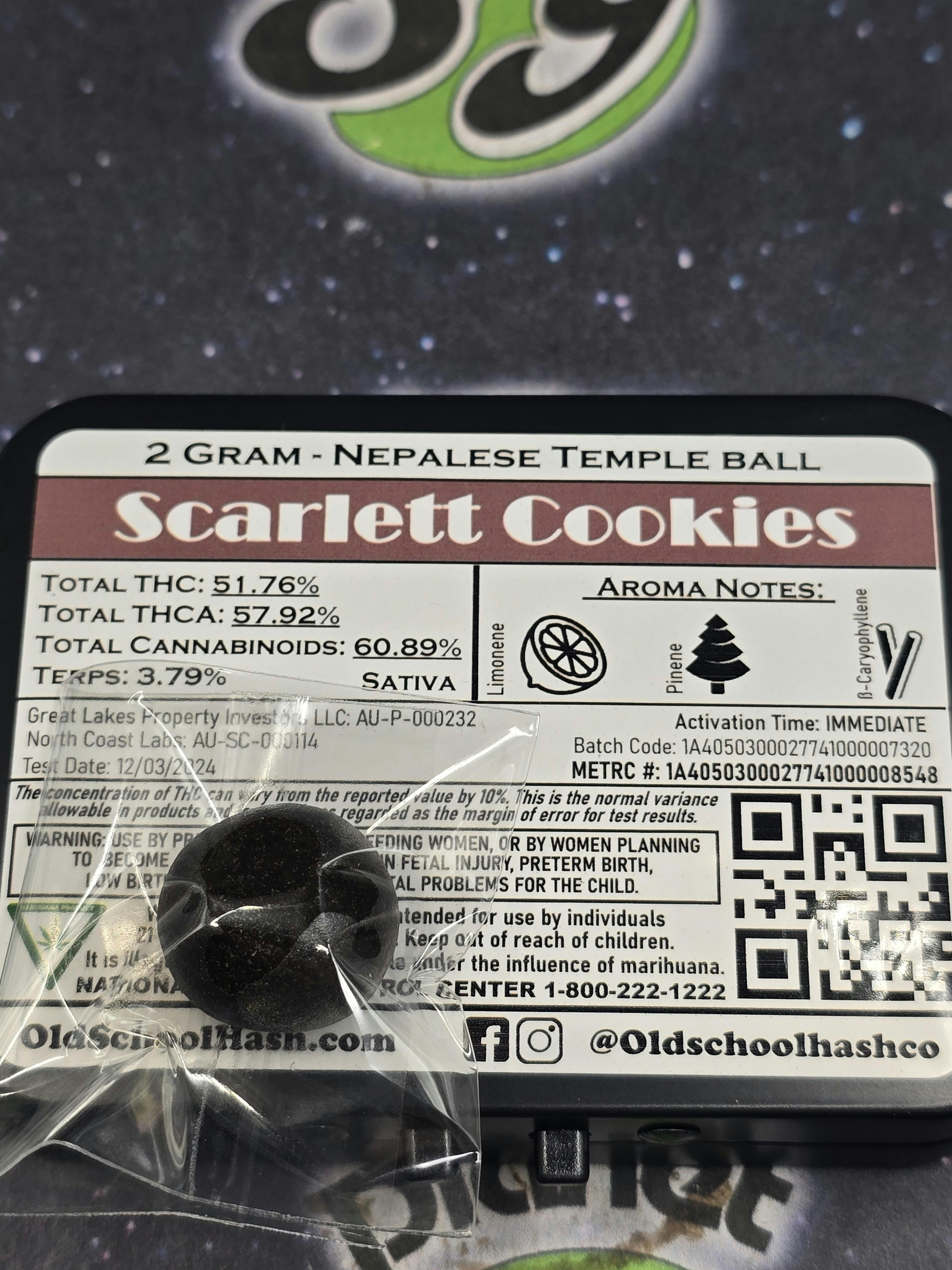 Old School Hash | Scarlett Cookies | 2g Temple Ball