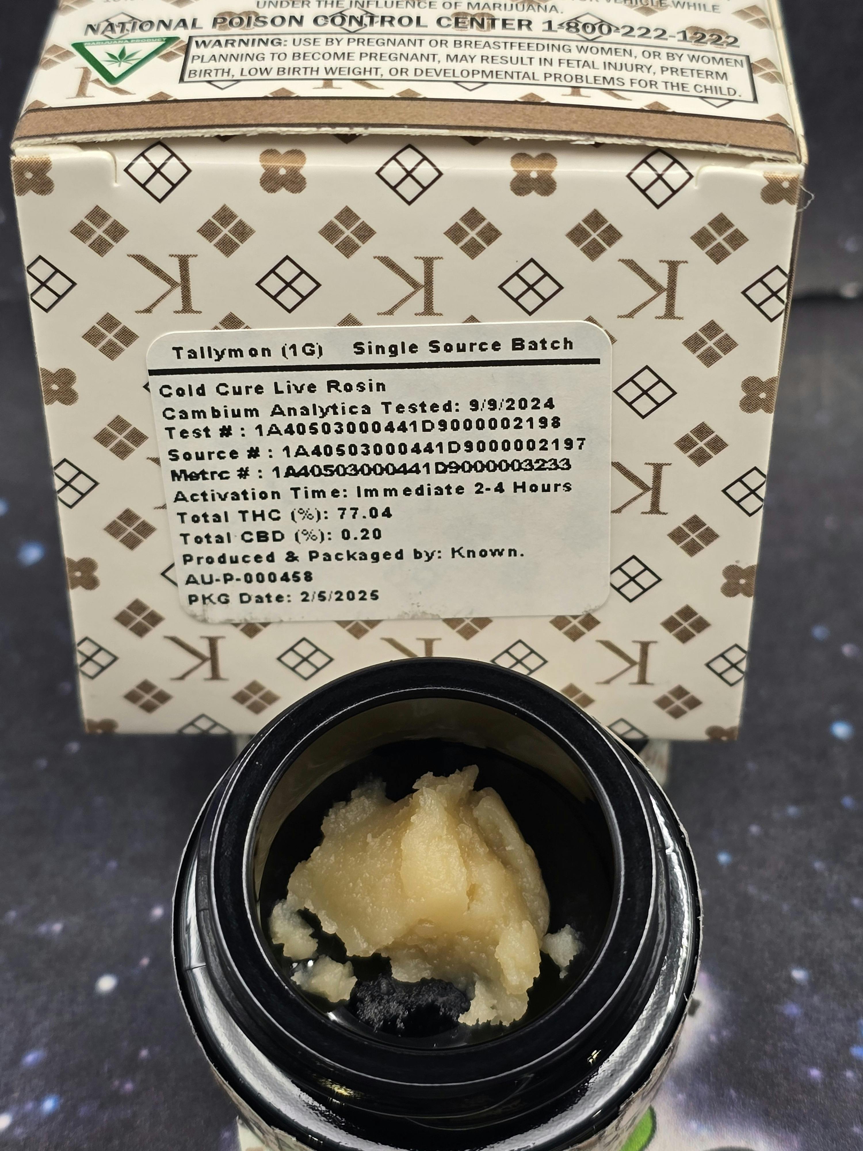Known. | Tallymon | 1g Live Rosin