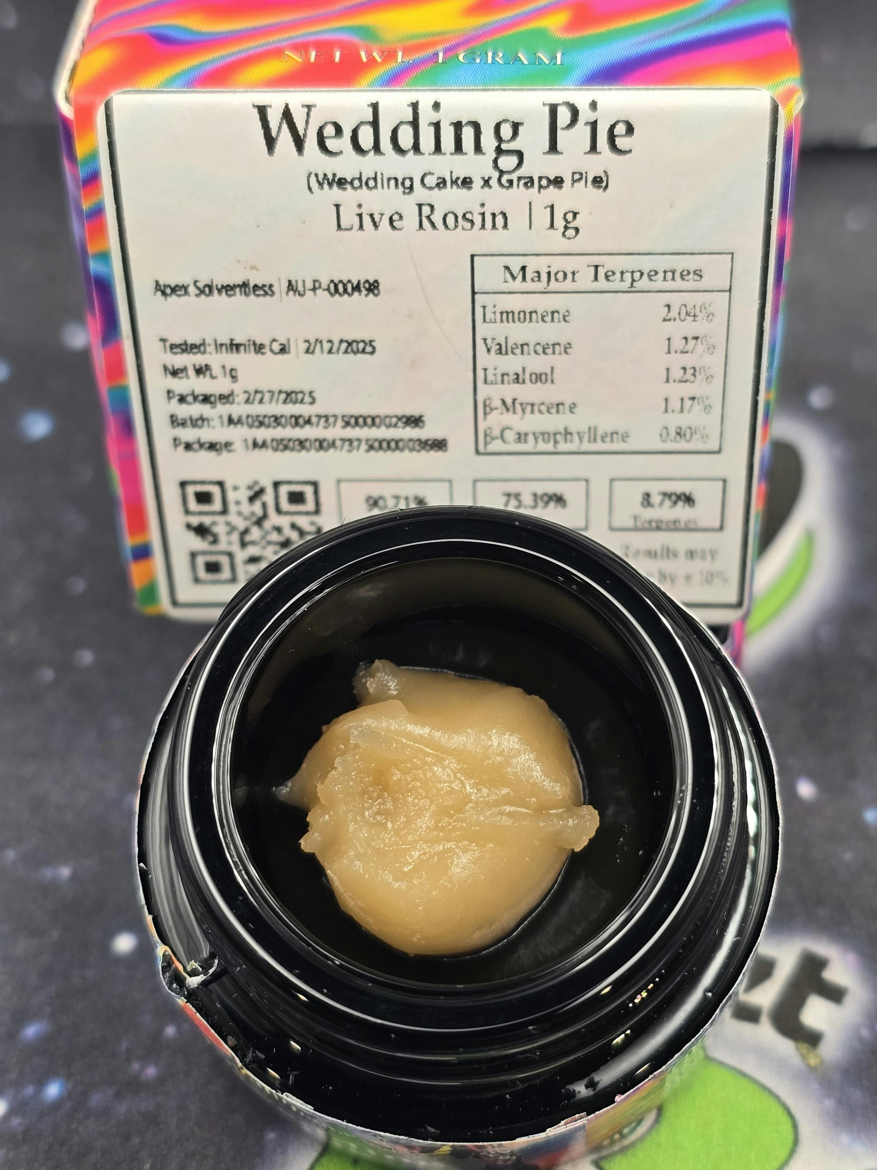 Apex Solventless | Wedding Pie | T1 73-119u | 1g Hash Rosin