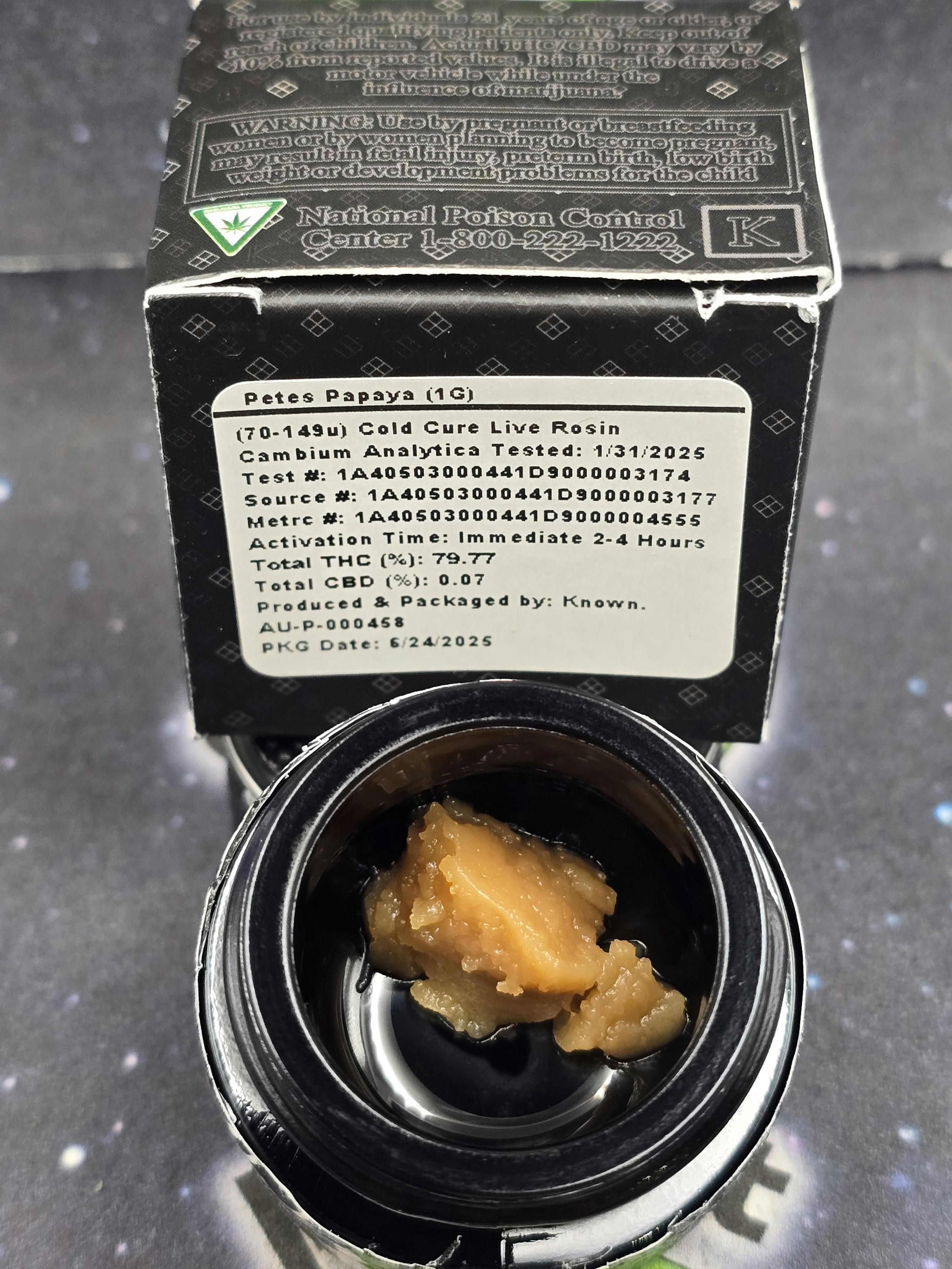 Known | Papaya | 1g Live Rosin
