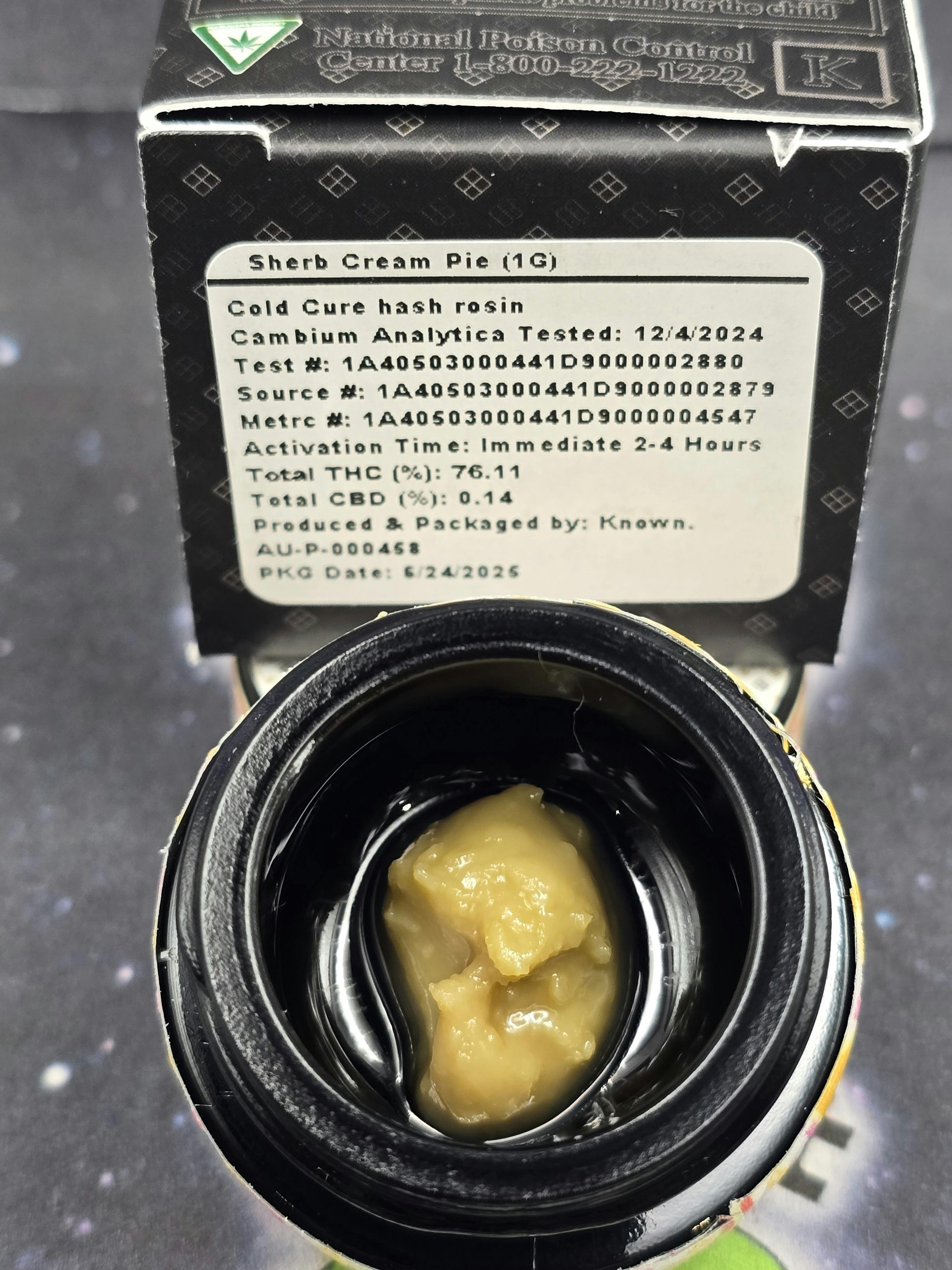 Known | Sherb Cream Pie | 1g Live Rosin