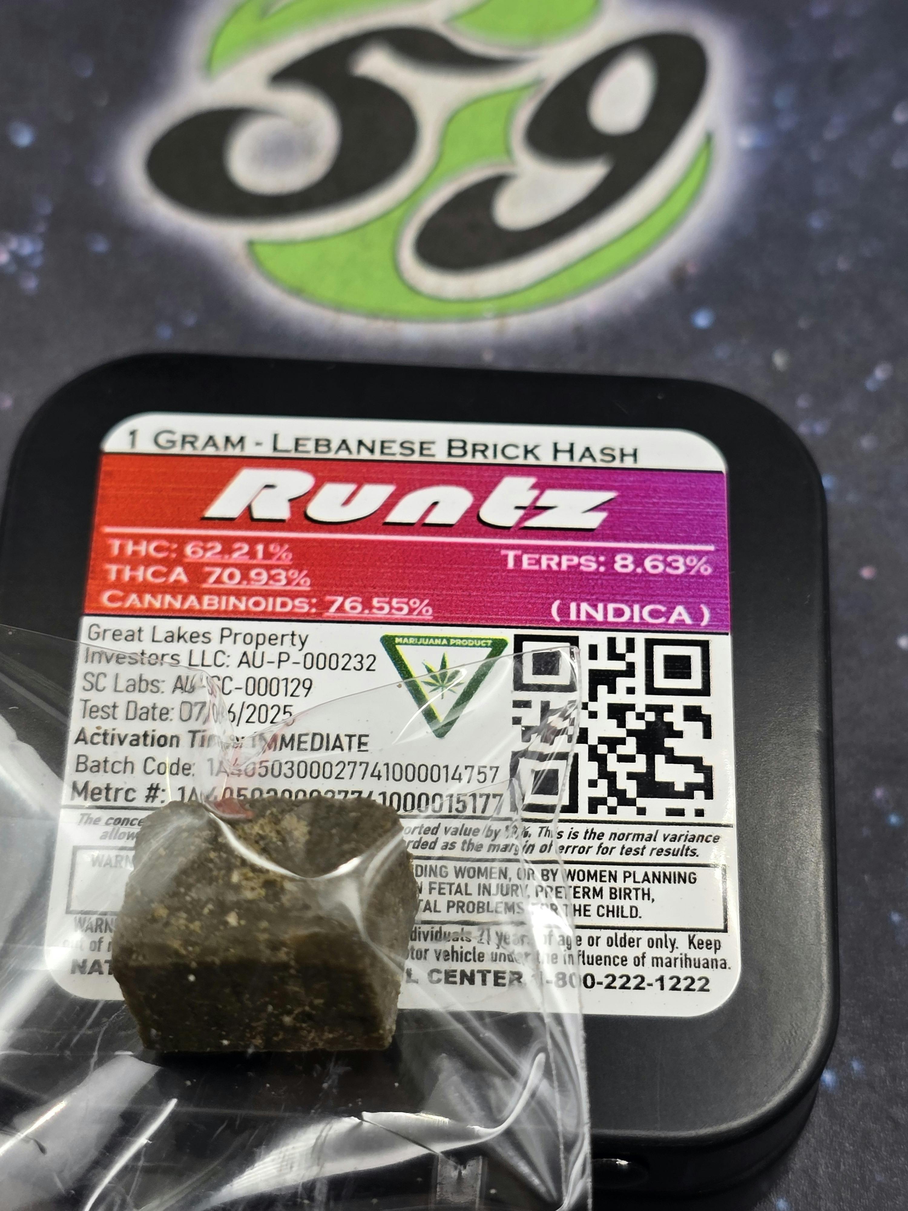 Old School Hash | Runtz | 1g Brick Hash