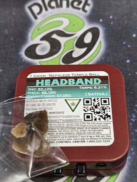 Old School Hash | Headband | 1g Temple Ball Hash