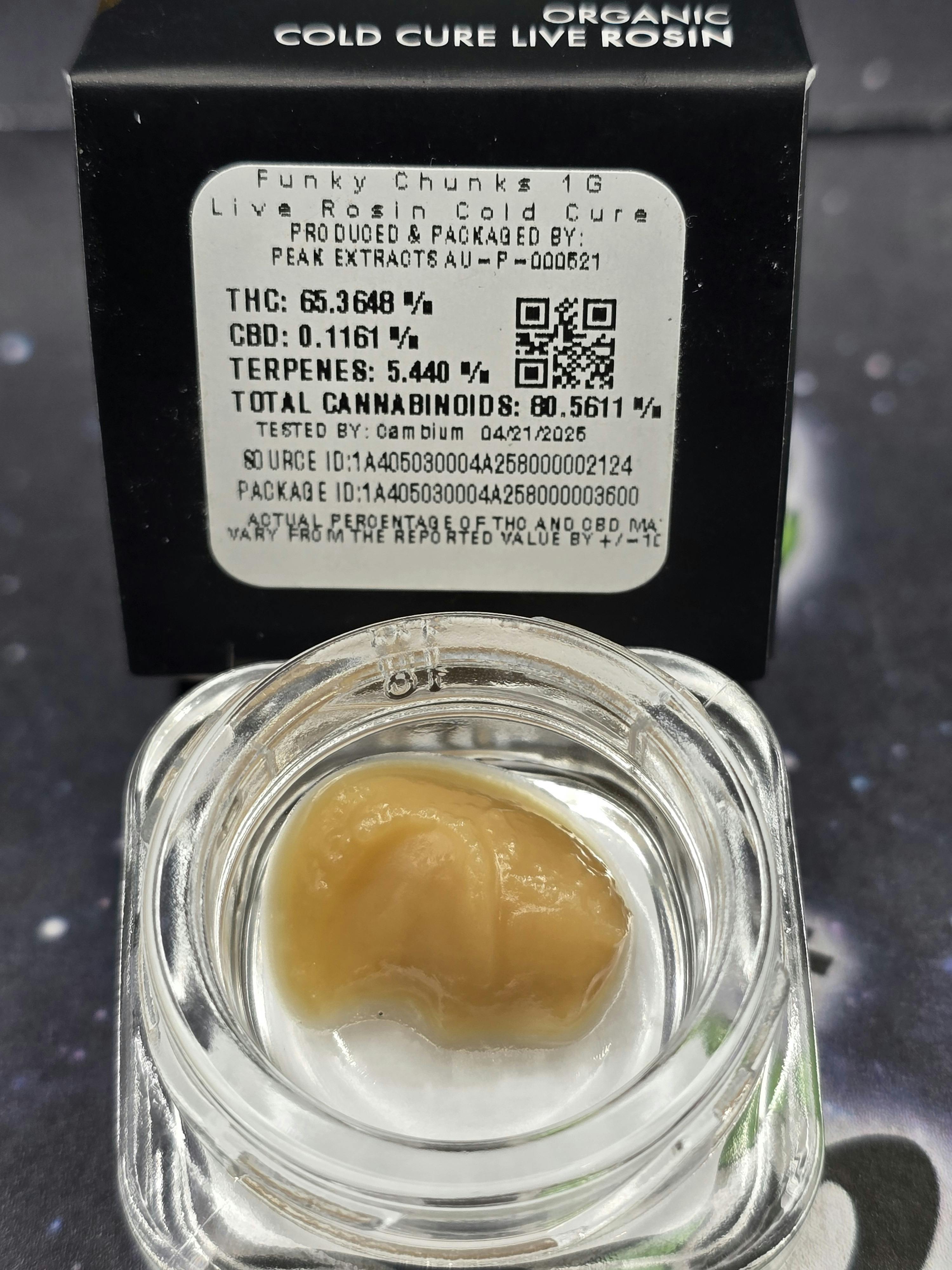 Peak Extracts | Funky Chunks | 1g Cold Cure Live Rosin