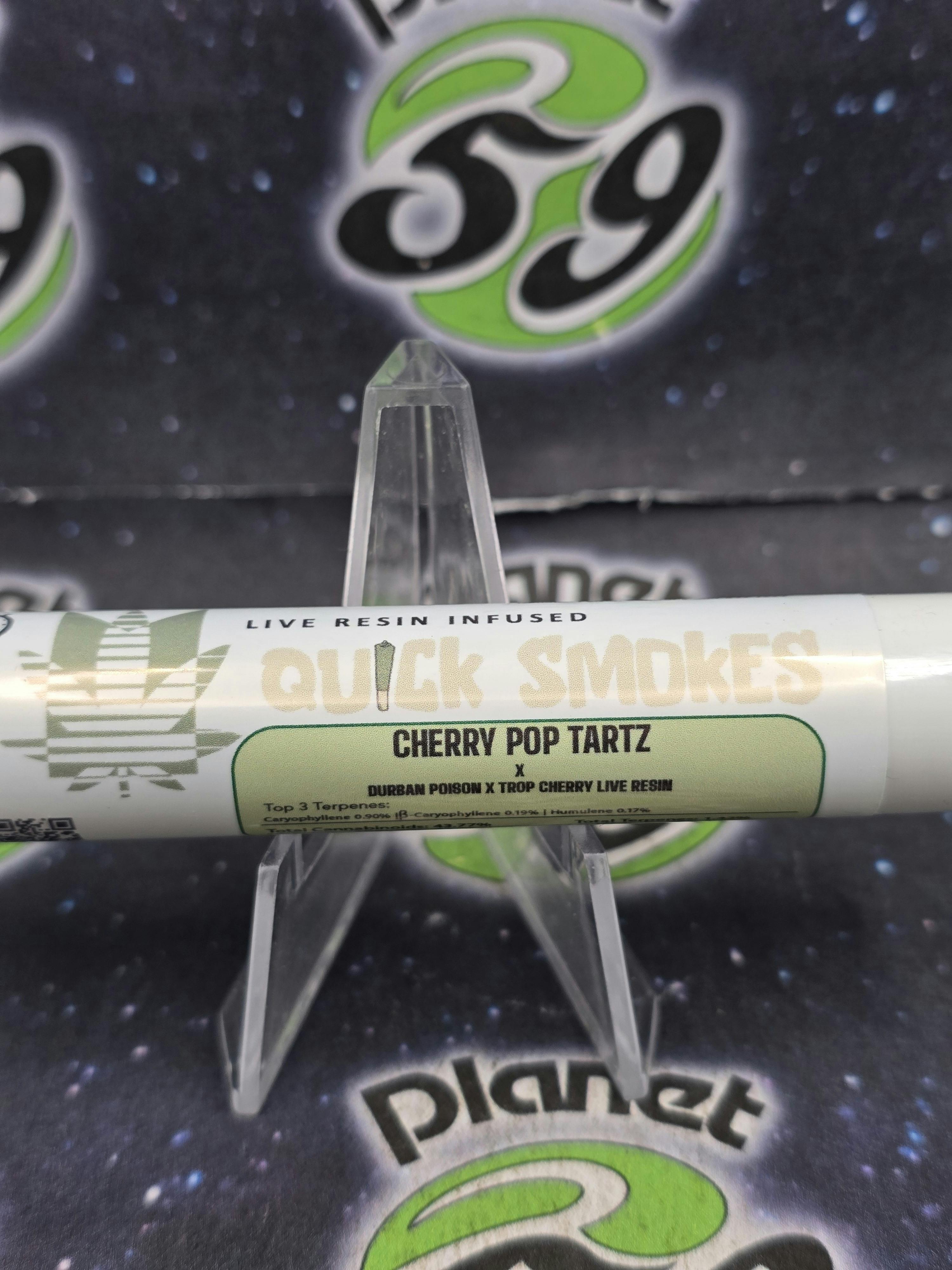 Quick Smokes | Cherry Pop Tartz | 1.2g Live Resin Infused Preroll