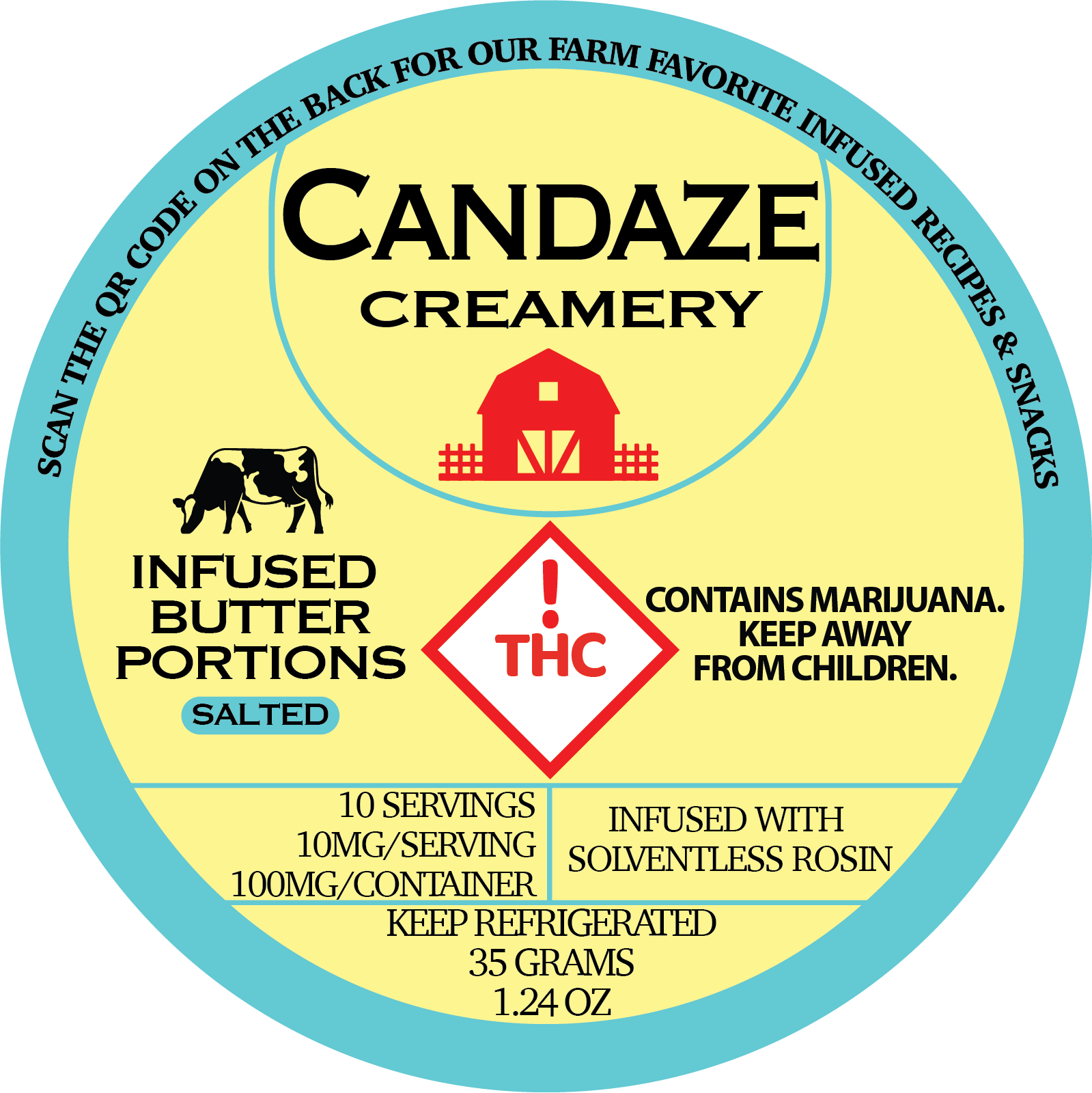 Candaze - Infused Butter Portions - Live Rosin Edible - 100mg