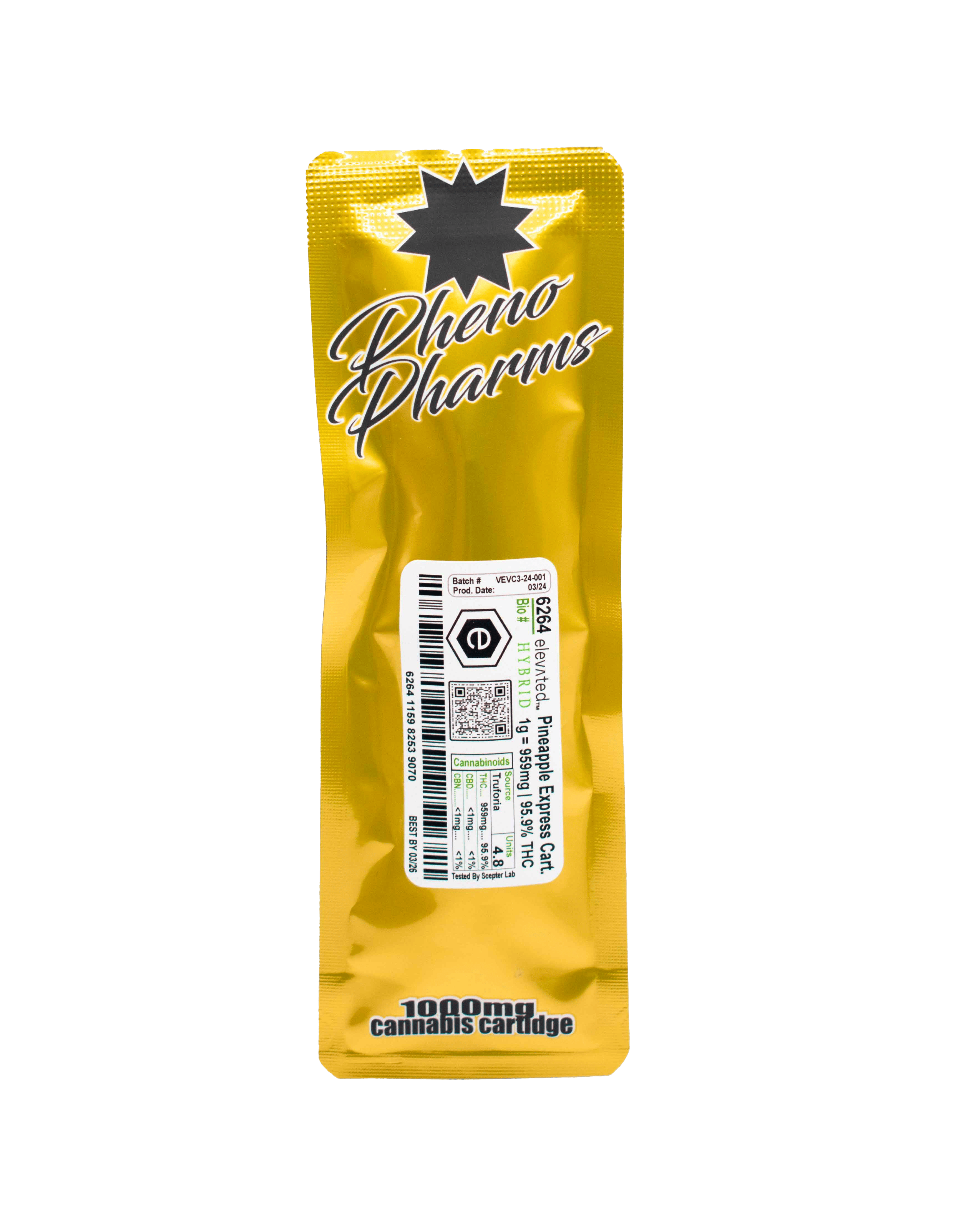 Pheno Pharms-Cartridge-Distillate-1g-Pineapple Express (SH)