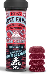 Dark Cherry 'Illuminati OG' Live Rosin Gummies | 100mg | 10ct | 10mg/ea by Lost Farm