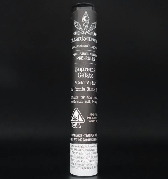 Martyjuana - Supreme Gelato - Indica Hybrid - Preroll 2pk - 1.4g