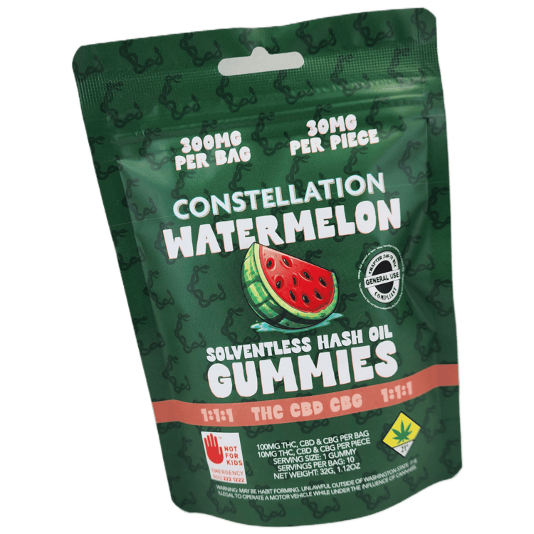 Constellation Hash Gummies Watermelon 100mg THC 100mg CBD 100mg CBG