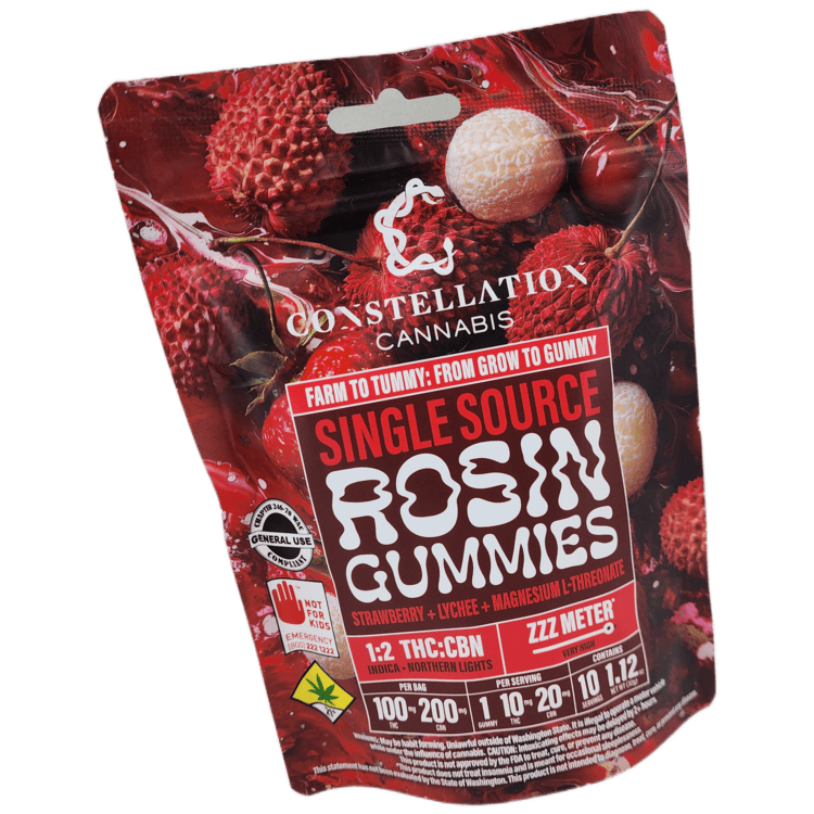 Constellation Hash Gummies Strawberry Lychee 100mg THC 200mg CBN