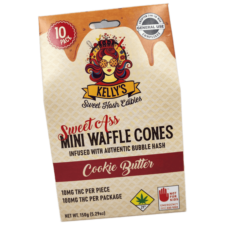 Kelly's Mini Waffle Cones Cookie Butter 100mg THC