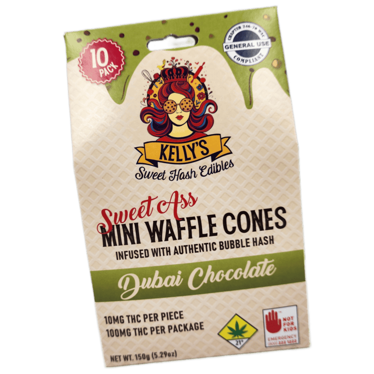 Kelly's Mini Waffle Cones Dubai Chocolate 10mg THC