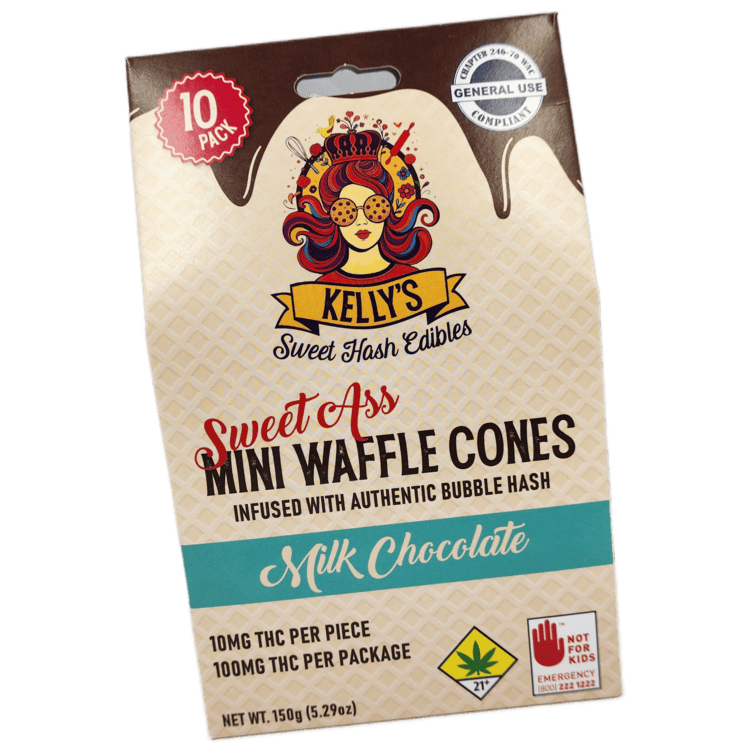 Kelly's Mini Waffle Cones Milk Chocolate 10mg THC