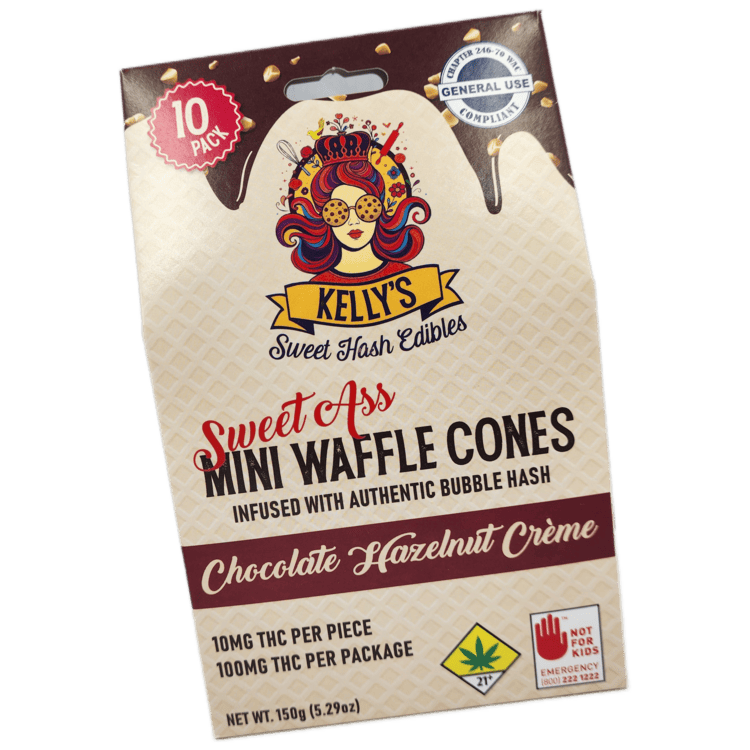 Kelly's Mini Waffle Cones Chocolate Hazelnut Creme 10mg THC