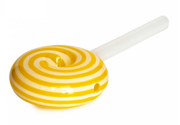 6" - Pinwheel Lollipop Hand Pipe - Yellow