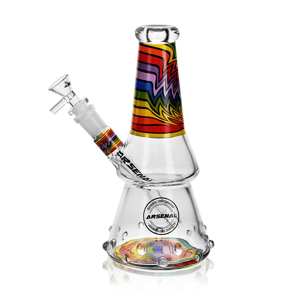 Iridescent Drop Glass Bong - 8" - Design B