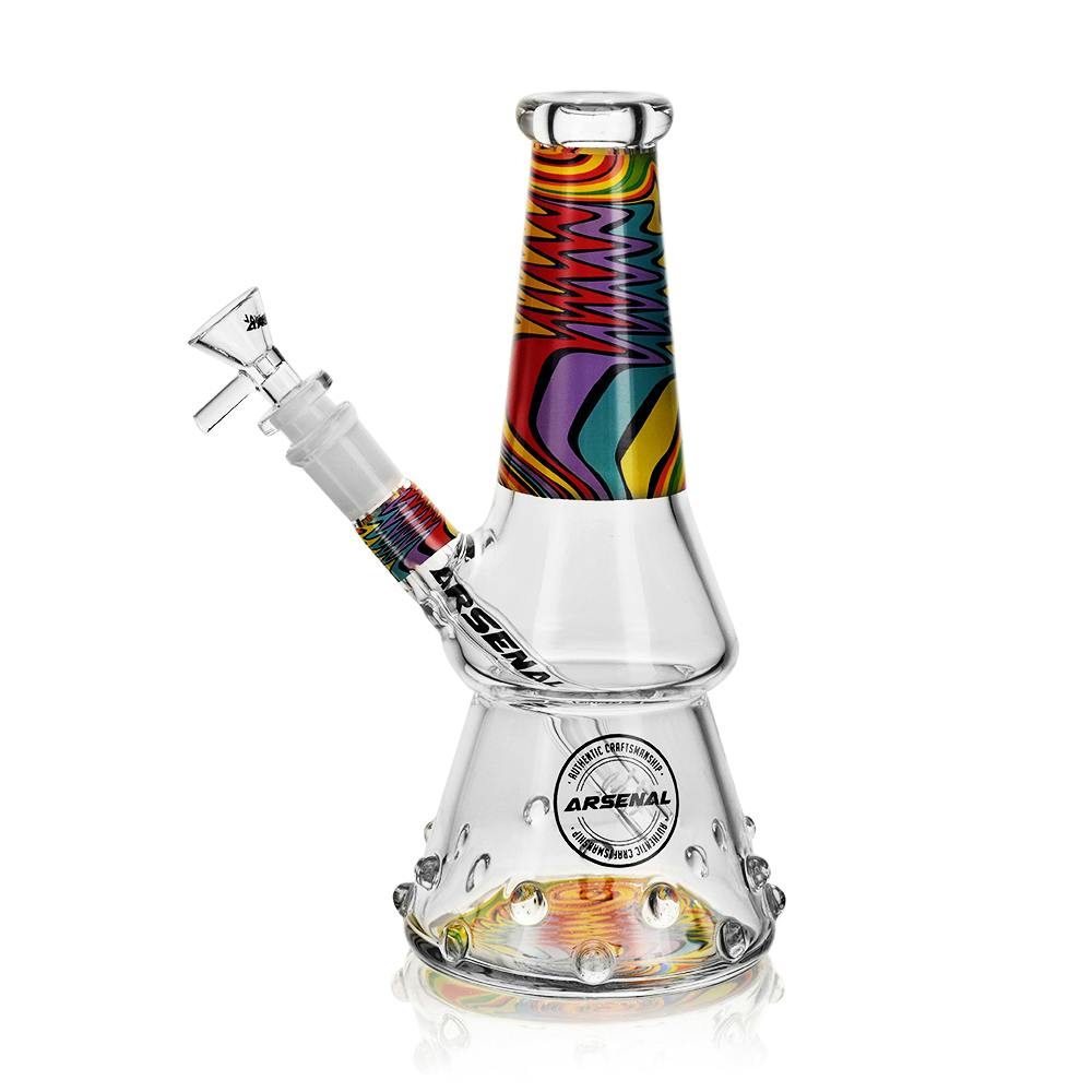 Iridescent Drop Glass Bong - 8" - Design C