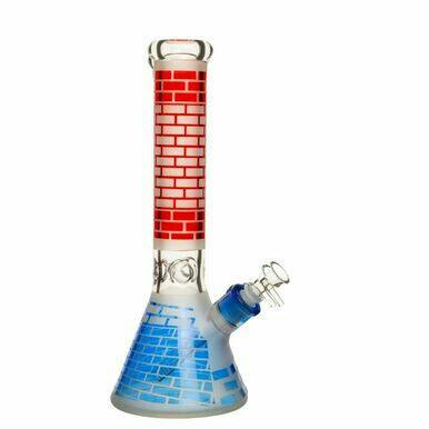 7mm Brix Sandblasted Glass Bong - 14"