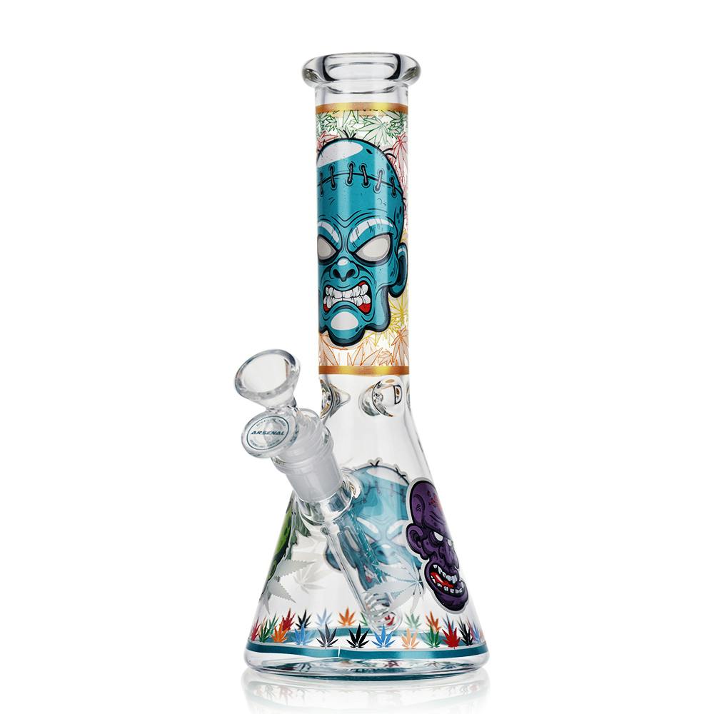 10"Arsensal Glow in the Dark Zombie Beaker Bong