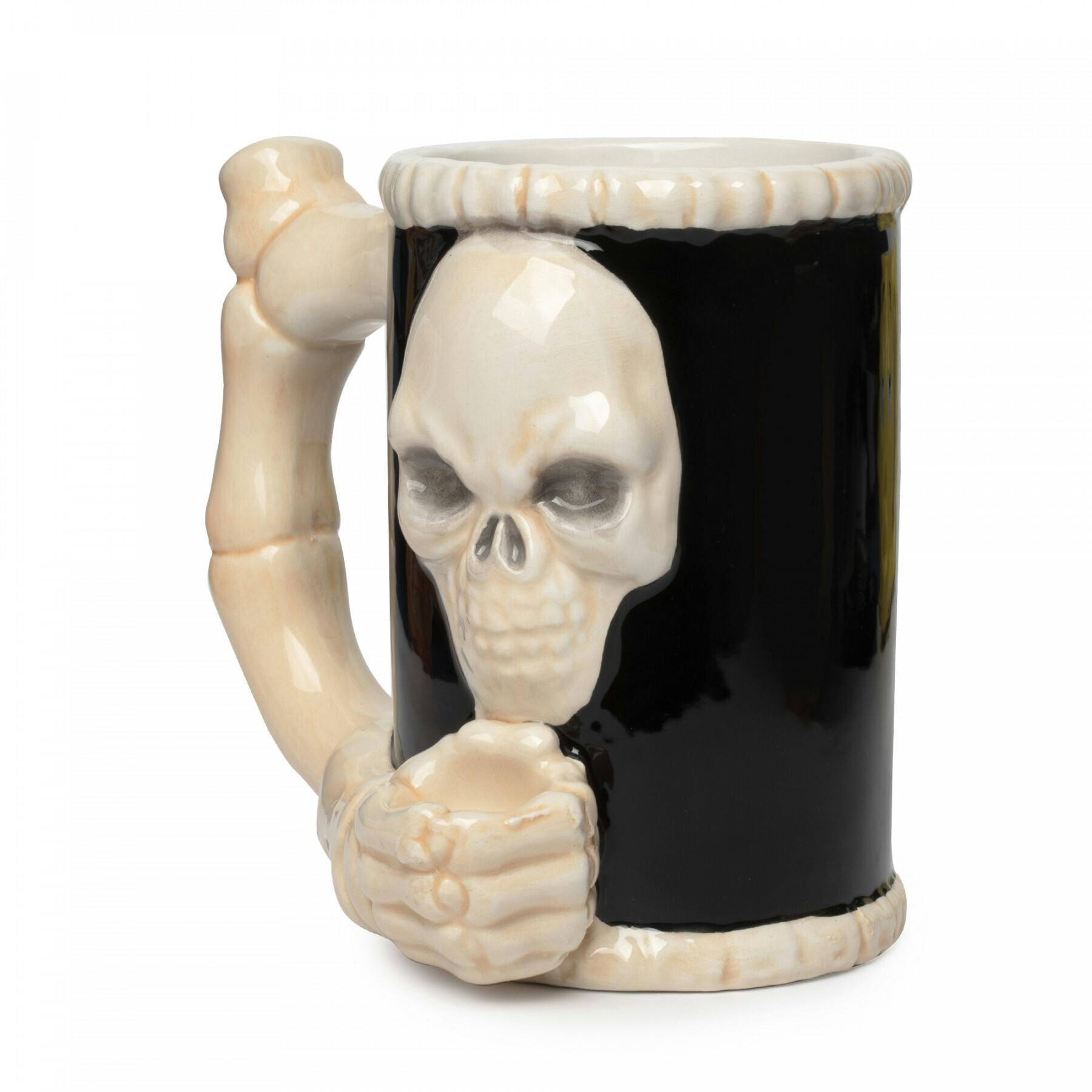 Ceramic Mug Pipe - Skull & Bones