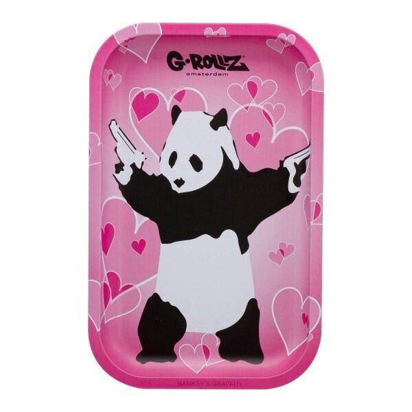 Rolling Tray - Medium - Bansky's Graffiti 'Panda Gunnin'