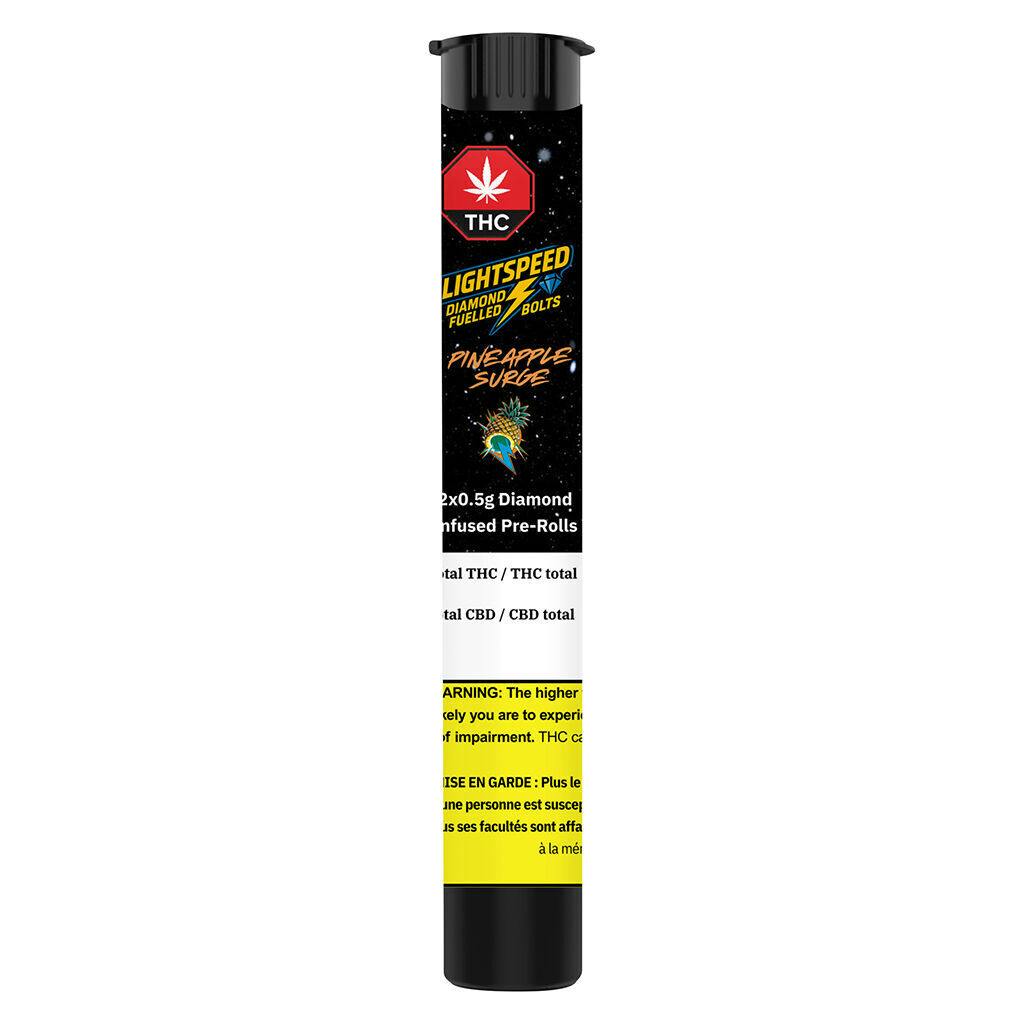 Pineapple Surge Diamond Fuelled Bolts Infused Pre-Rolls - 2x0.5g