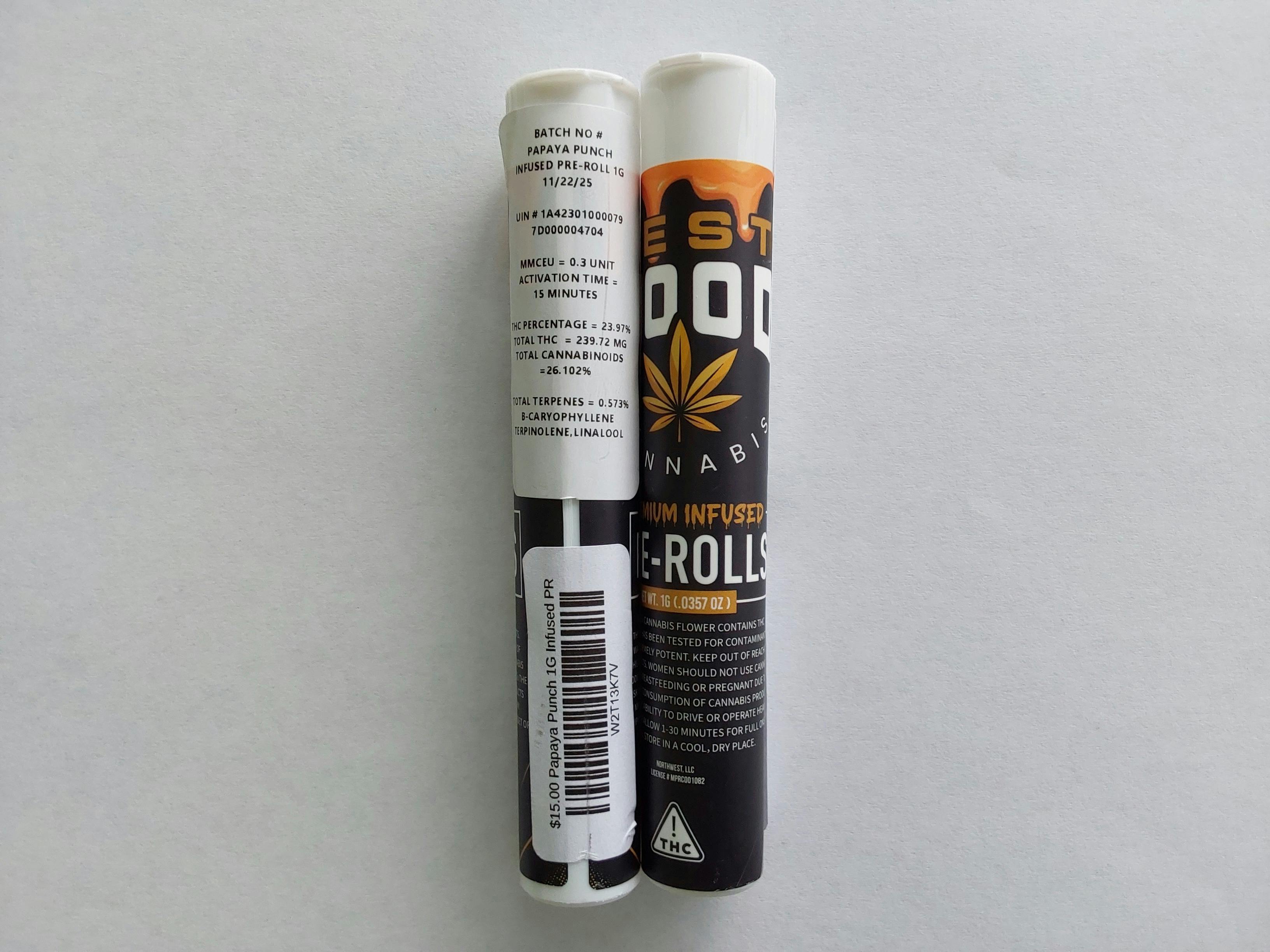 Papaya Punch | 1G Infused Pre-Roll | BEST MOOD at Diamond Leaf