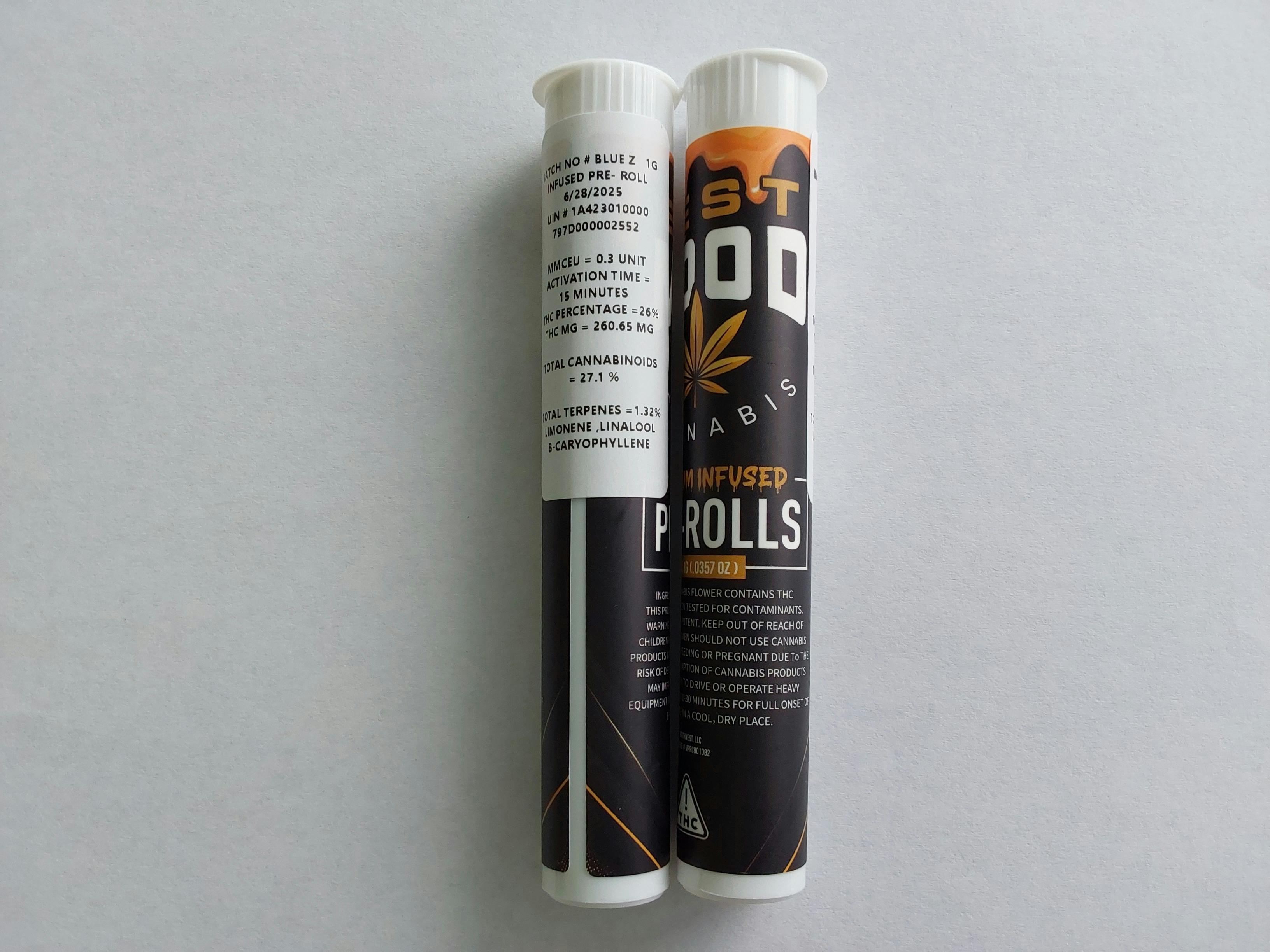 BLUE Z | 1G Infused Pre-Roll | Best Mood at Diamond Leaf