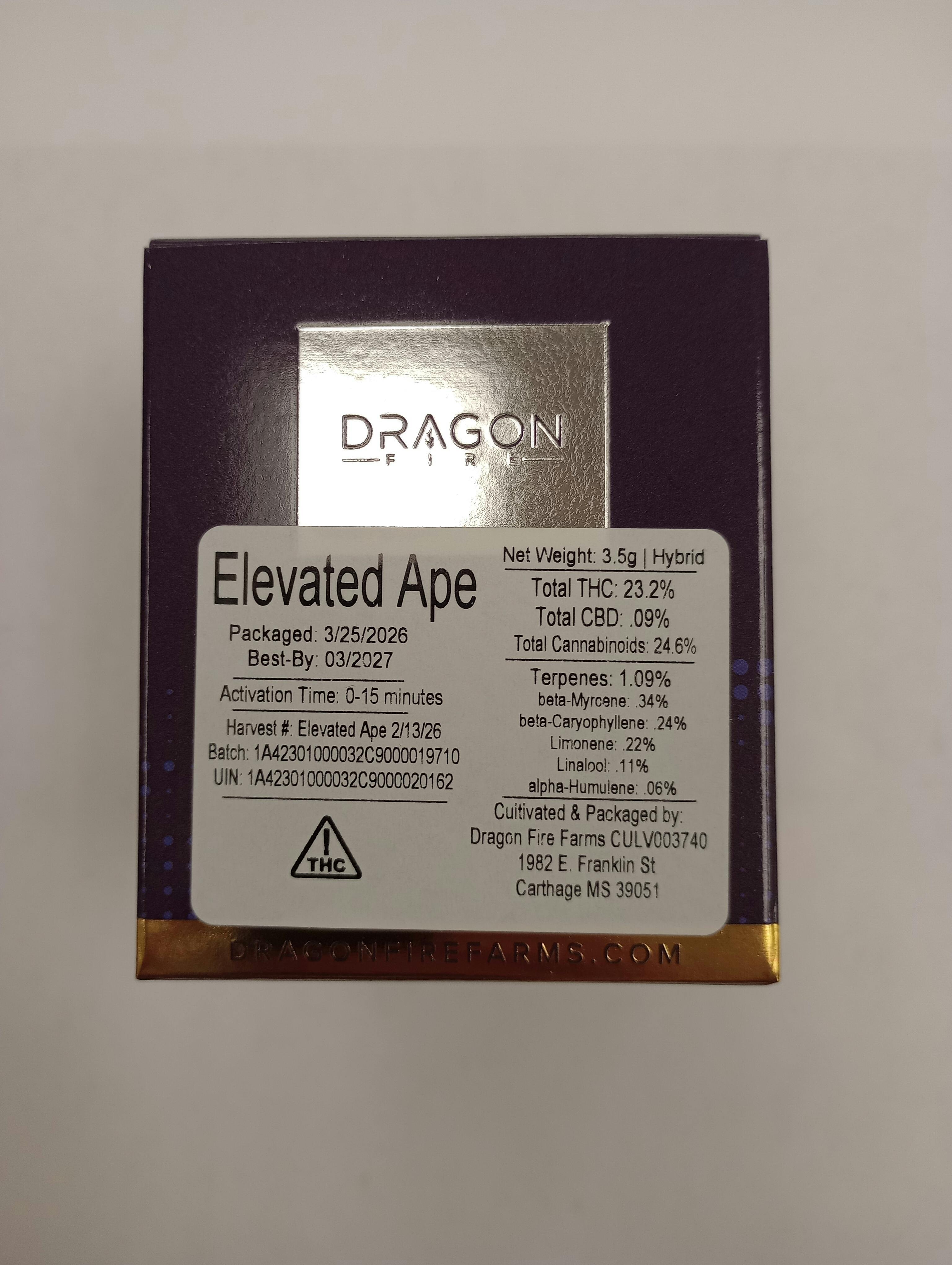 Elevated Ape 23.2% | 3.5g Flower | Dragon Fire