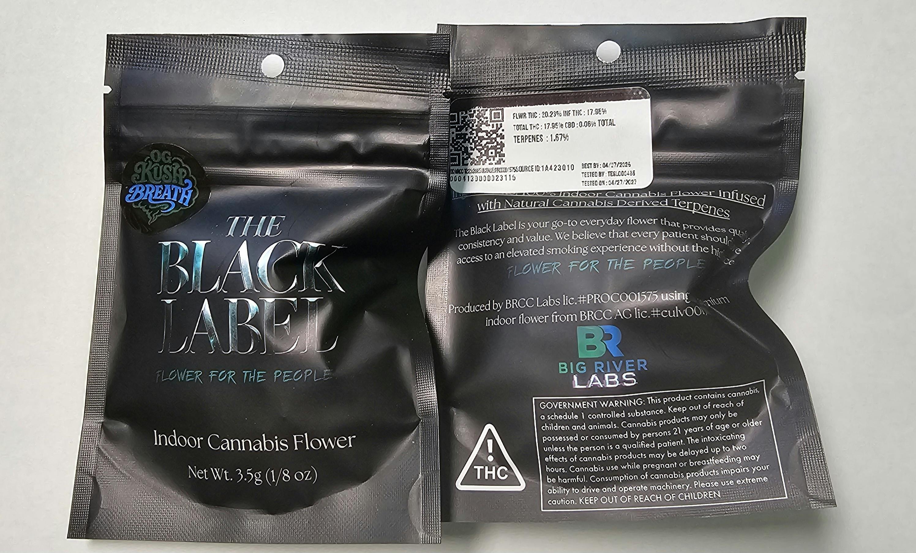 BRCC | Black Label | OGKB | 3.5g Flower at Diamond Leaf
