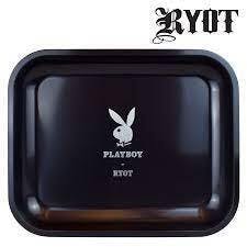 RYOT - Playboy Silver Bunny Rolling Tray - Large - 11" x 13"