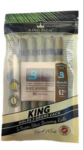 King Palm Pre-Roll Pouch King Size - 5 per pack HOLDS 2 GRAMS