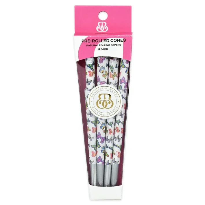 BEAUTIFUL BURNS - Pre-Rolled Cones - 120mm - 8pk - Butterfly Kiss