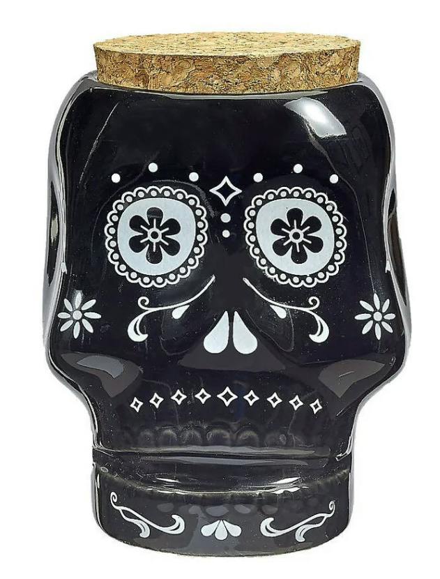 SKULL STASH JAR - BLACK