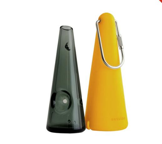 SESSION GOODS - Hand Pipe w/ Silicone Carry Case & Carabiner - Paradise Yellow