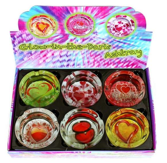 Glow in the Dark Heart Design Ashtray