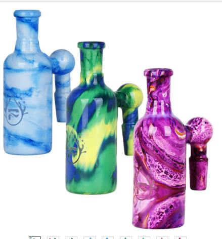 Pulsar Marbled Glass Ash Catcher - 4.25" / 14mm / Colors Vary