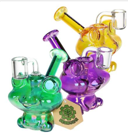 SeshGear Electro Frog Glass Dab Rig - 4.5" / 14mm F / Colors Vary