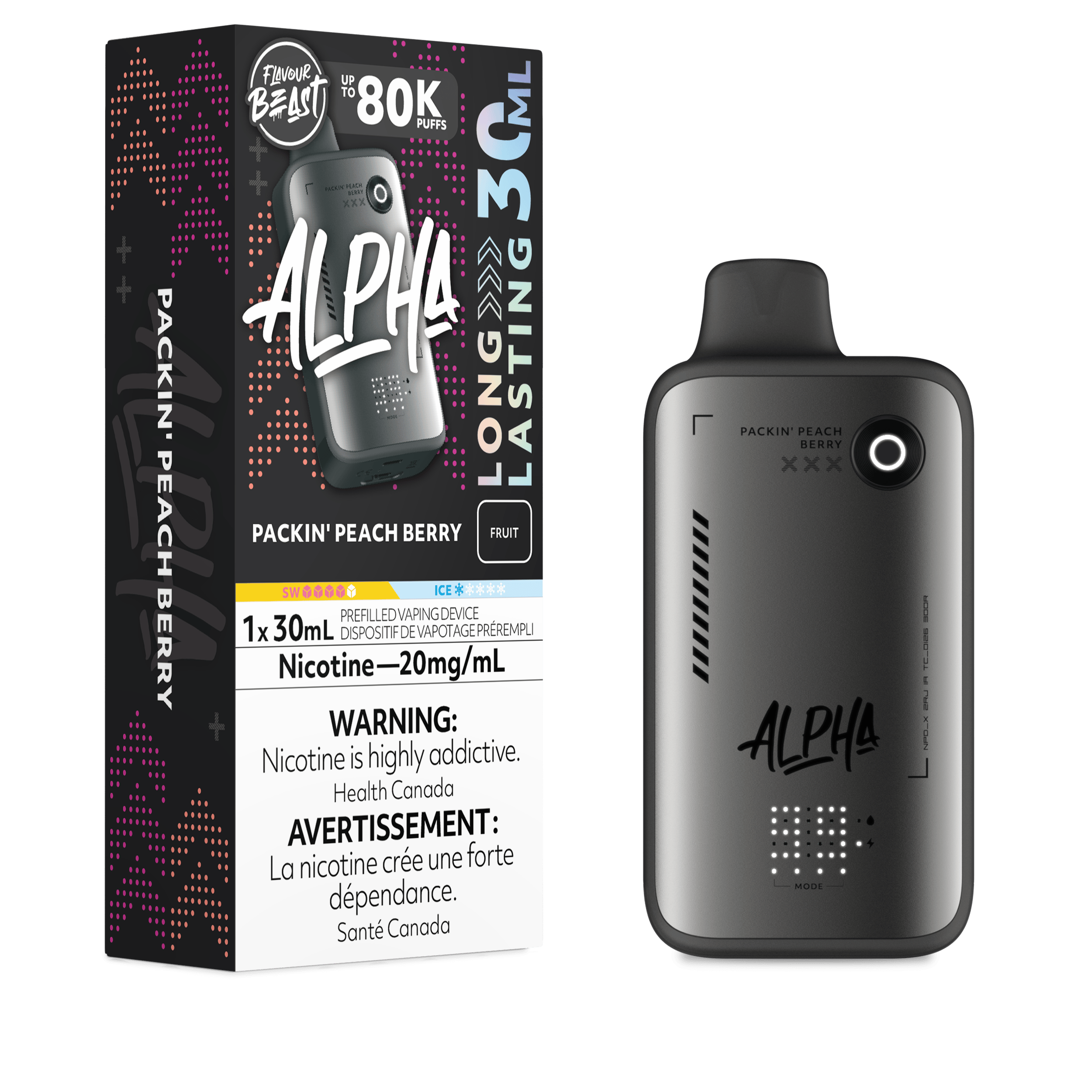 FLAVOUR BEAST Alpha 30ml Disposable PACKIN' PEACH BERRY