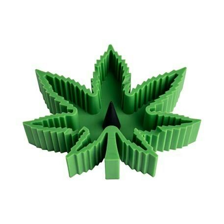 LIT SILICONE Cannabis Leaf Ashtray 5.5"