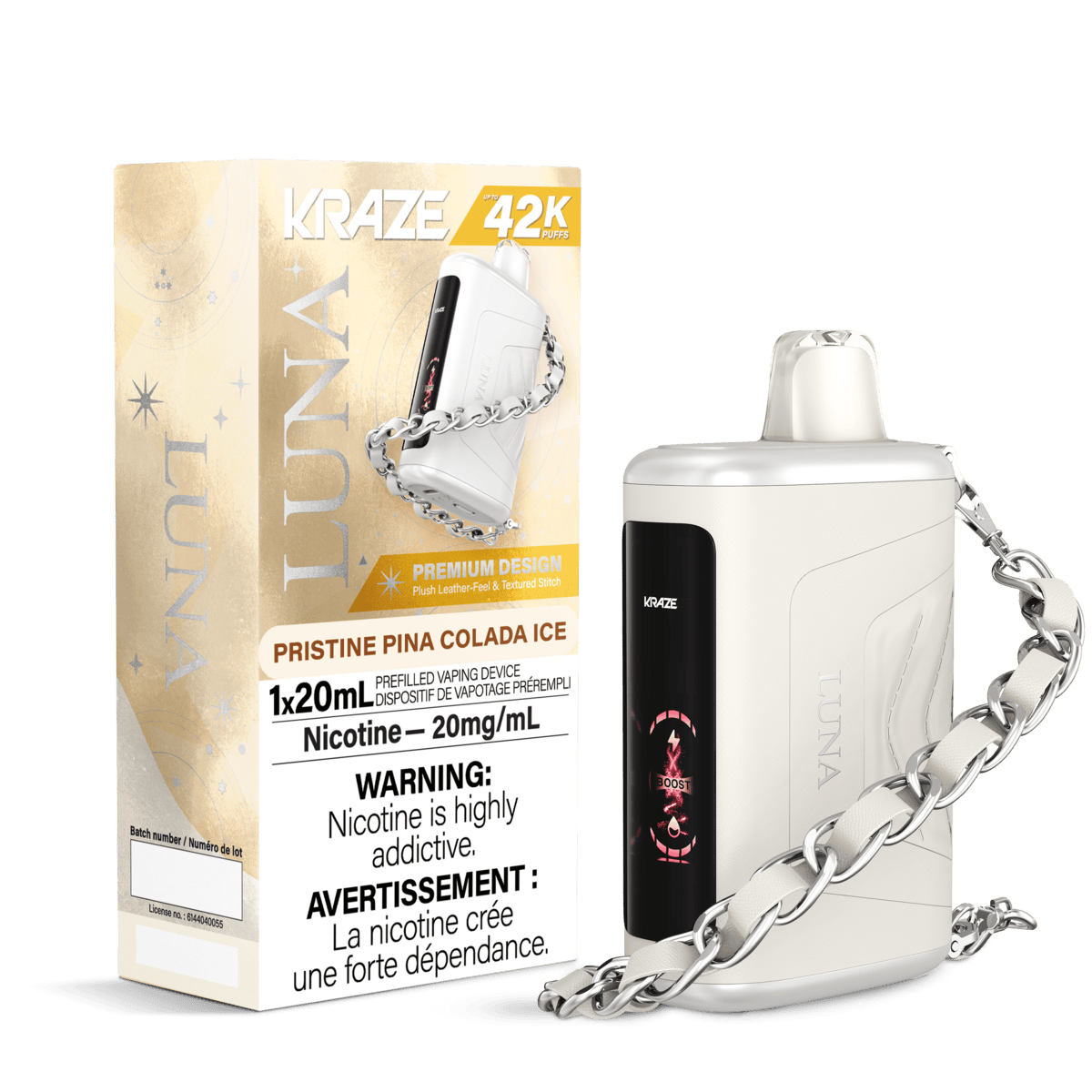 KRAZE Luna 42k Puff Disposable PRISTINE PINA COLADA ICE
