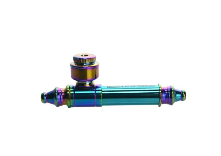 D&K - Rainbow Finish Smoking Metal Pipe w/ Screens - 90mm