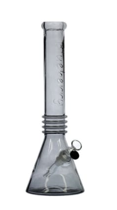 Glass Bong Blueberry Quadruple Ring Beaker 16" -BLACK